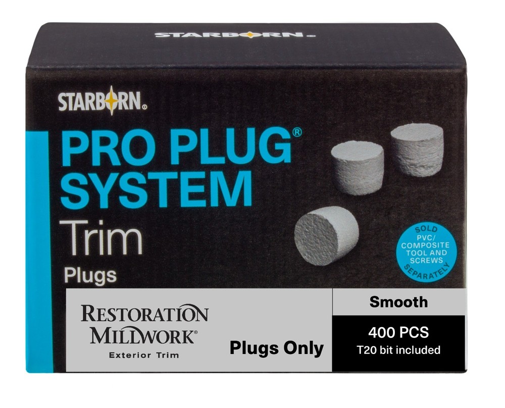 Pro Plug System for Restoration Millwork Trim, Smooth, 400 Plugs