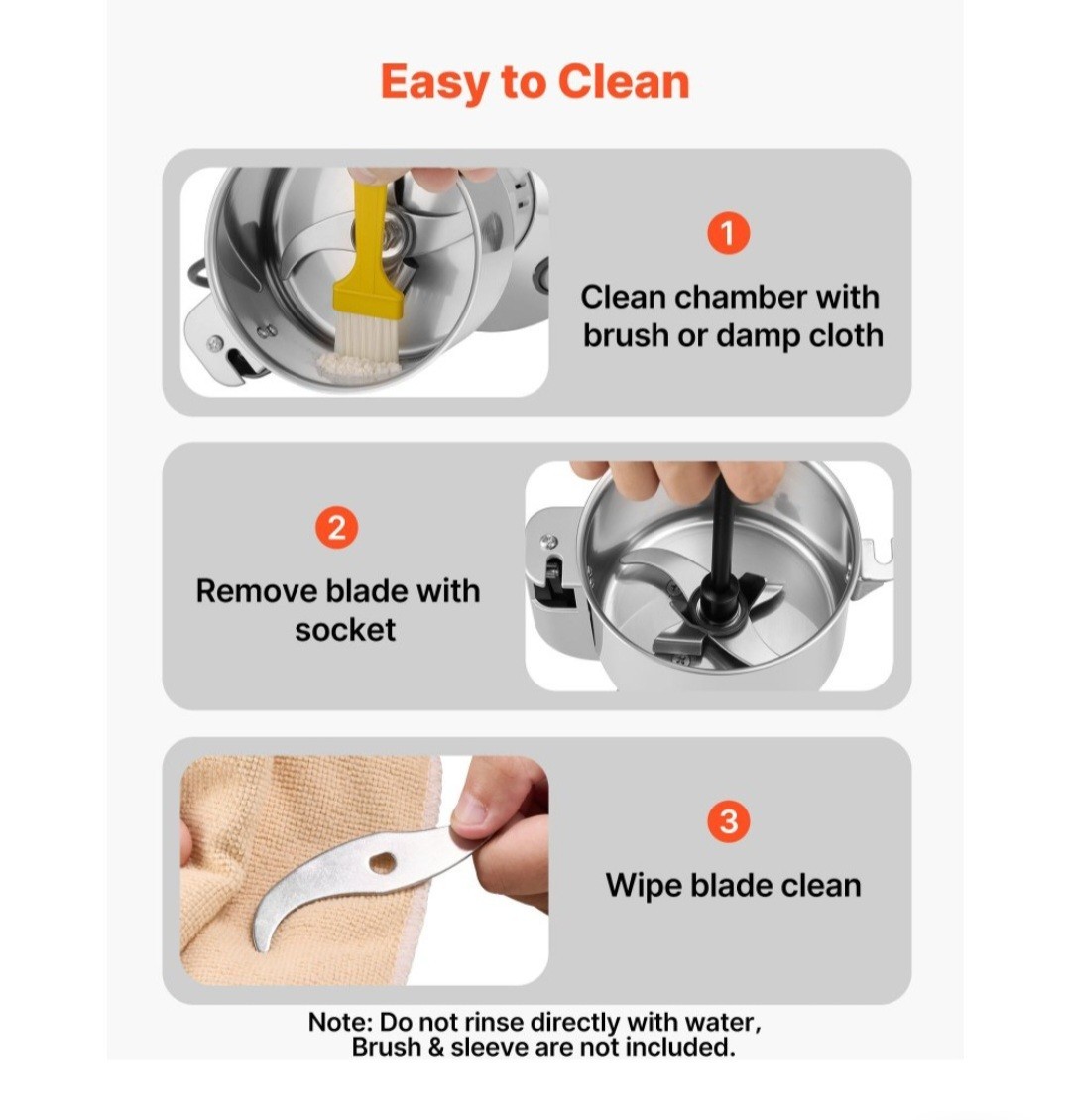 Electric Grain Mill Grinder, 0.3 lbs Commercial Spice Grinders, High Speed 850W