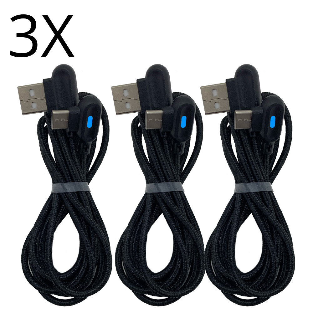 USB-C 90 Degree Right Angle Type-C Adapter Cord Data Sync Charging Charger Cable