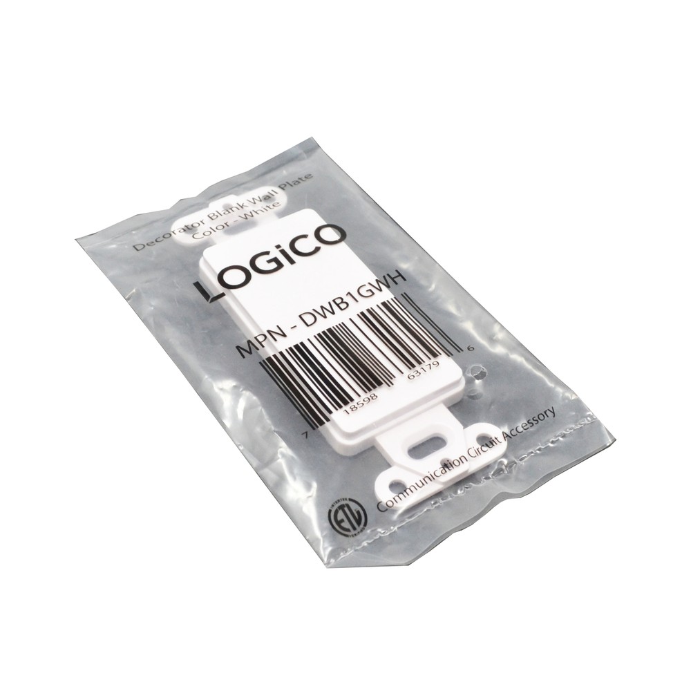 1 Gang Decorator Blank Wall Plate Insert White