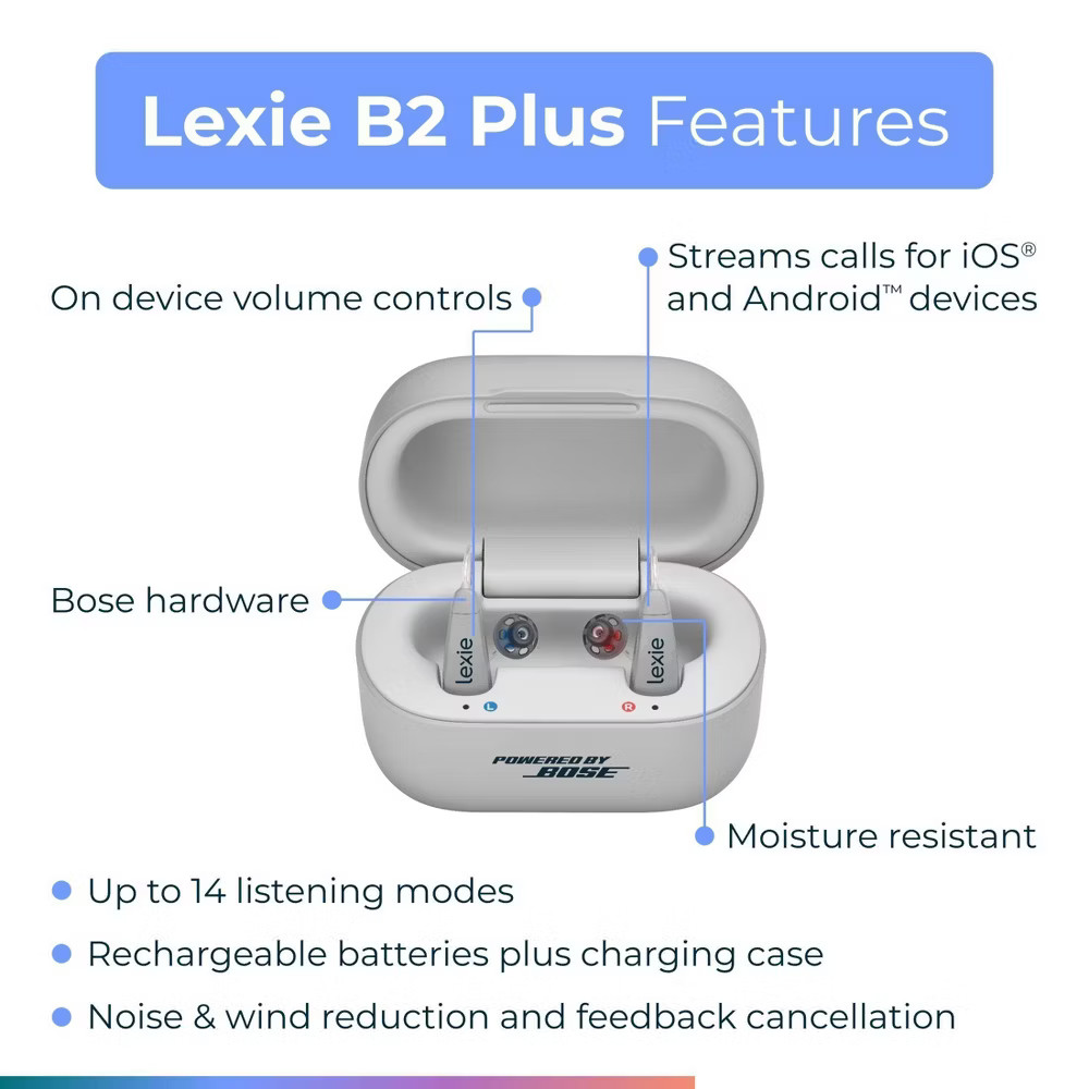 Lexie B2 Plus OTC Hearing Aids Powered by Bose