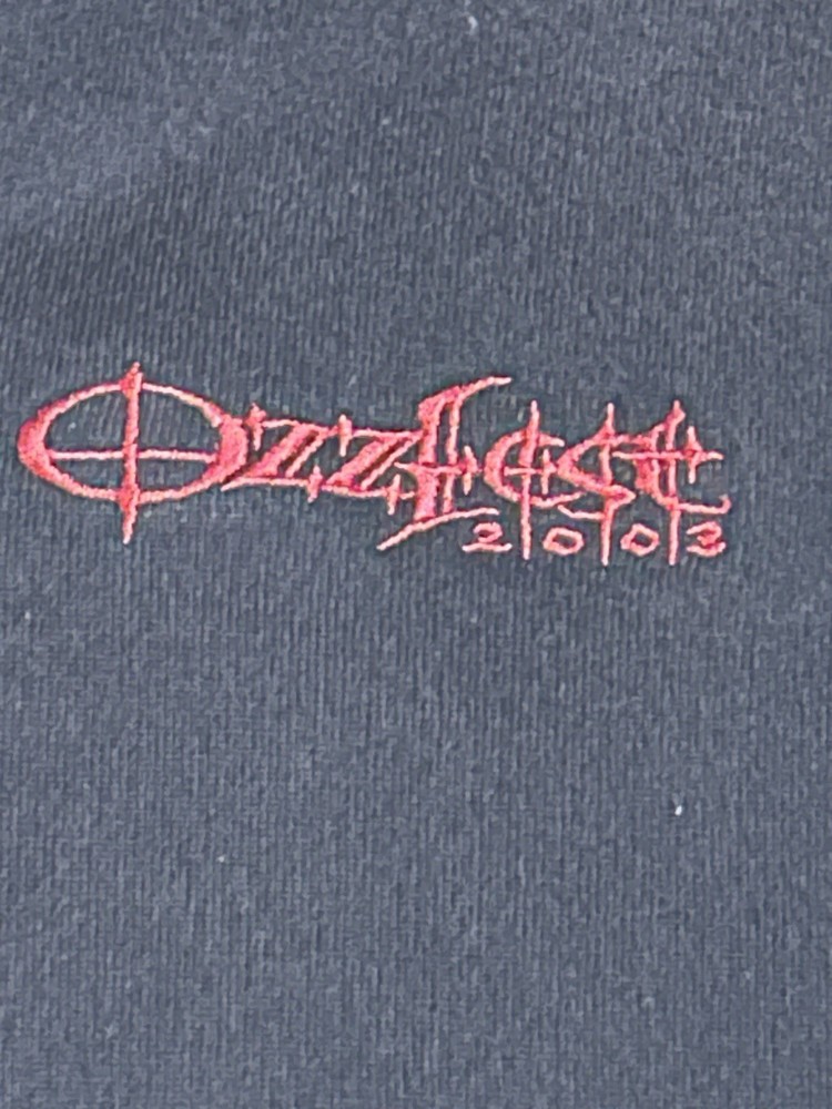 OZZFEST 2003 JACKET OZZY OSBOURNE XL WORN BLACK HOODIE FULL ZIP