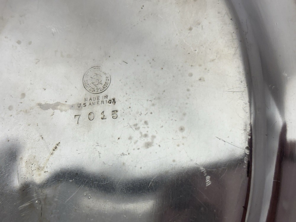 Vintage Superior Silver Plate Co Hammered Trim Gravy Boat TRAY ONLY Model 7015