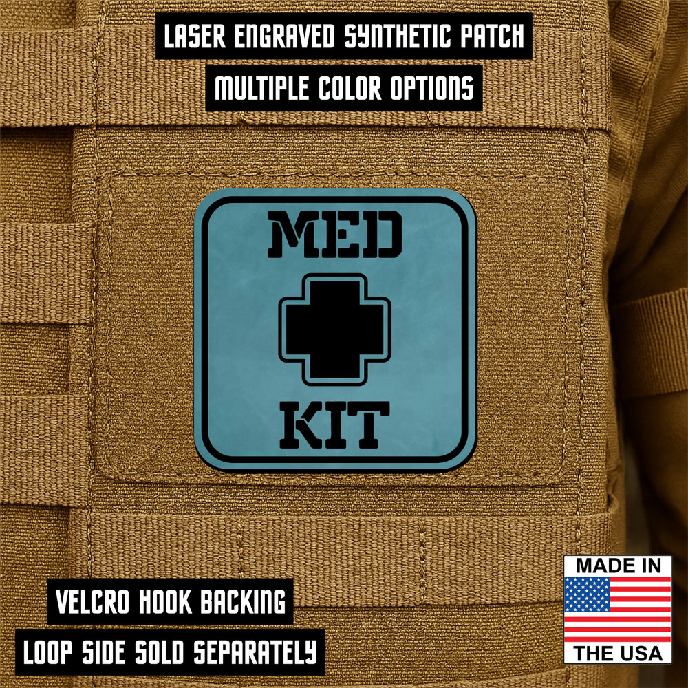 Med Kit Tactical Morale Patch 2" x 2" Hook & Loop IFAK or Medical Pouch ID Patch