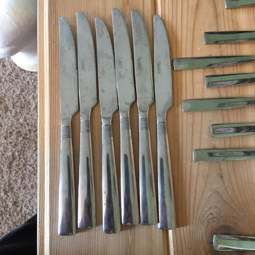 Cambridge 24 Piece Flatware Set Silverware Stainless Steel Unknown Pattern 6 Pl
