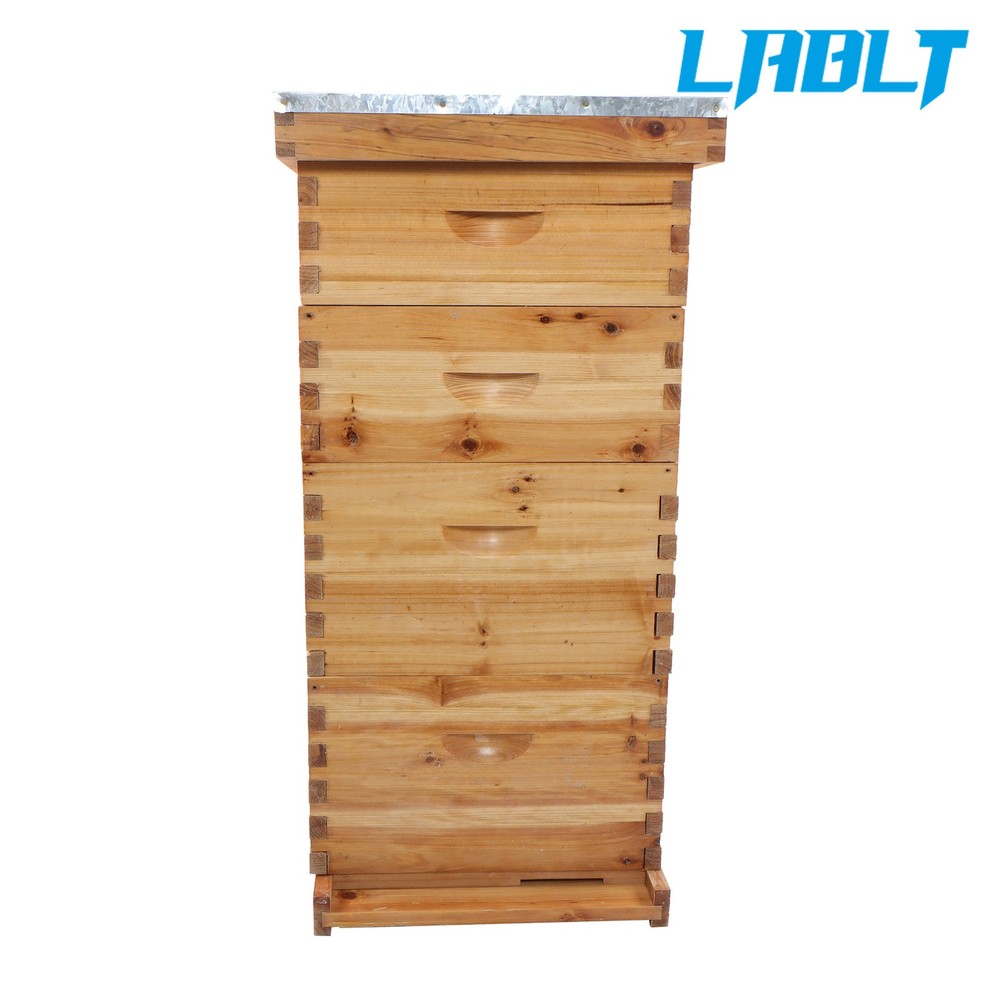 LABLT 4 Layer 10 Frame Bee Hive Box Include Frames and Beeswax Coated Foundation