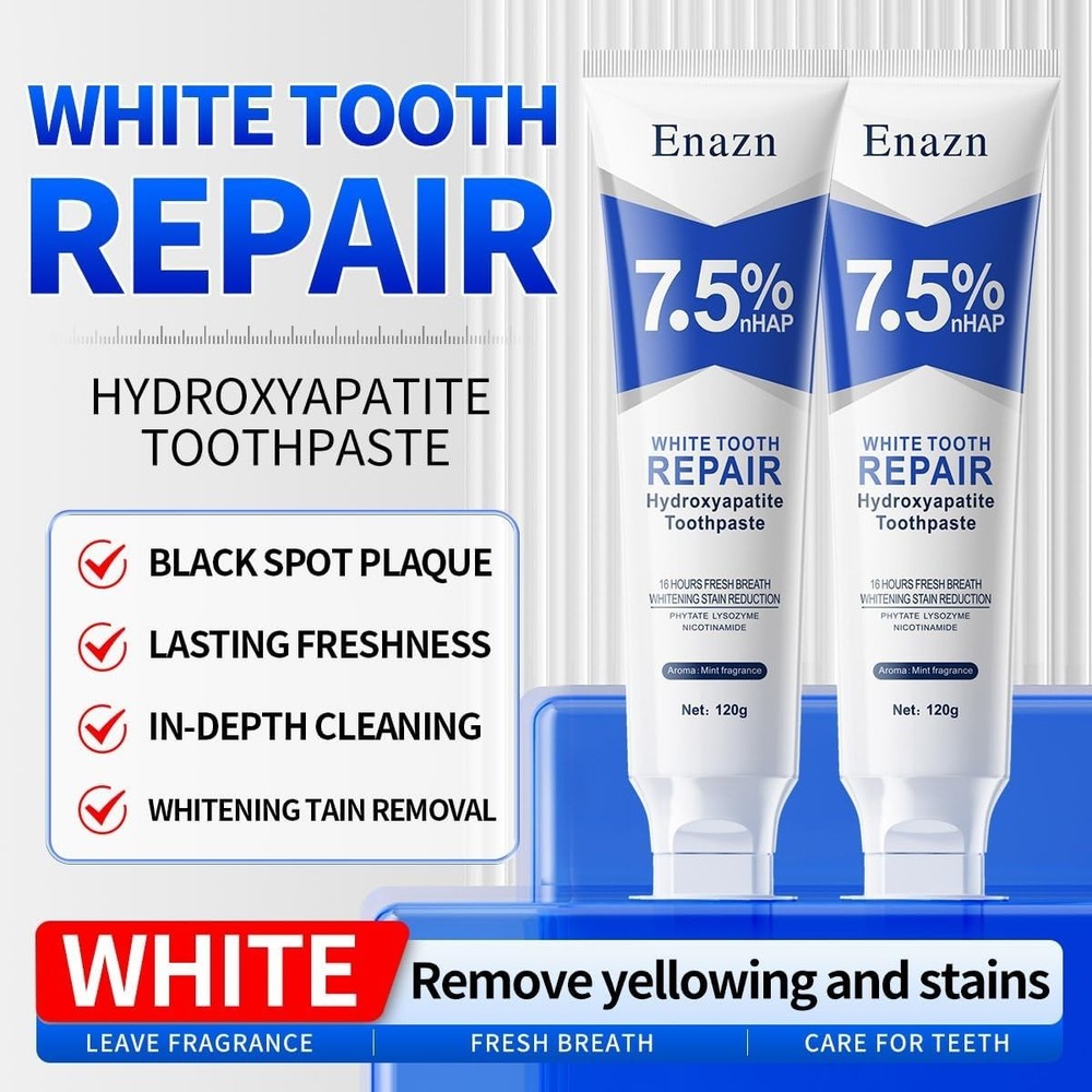 7.5% Nano Hydroxyapatite Toothpaste Remove Deep Clean For Sensitive Teeth-2 Pack