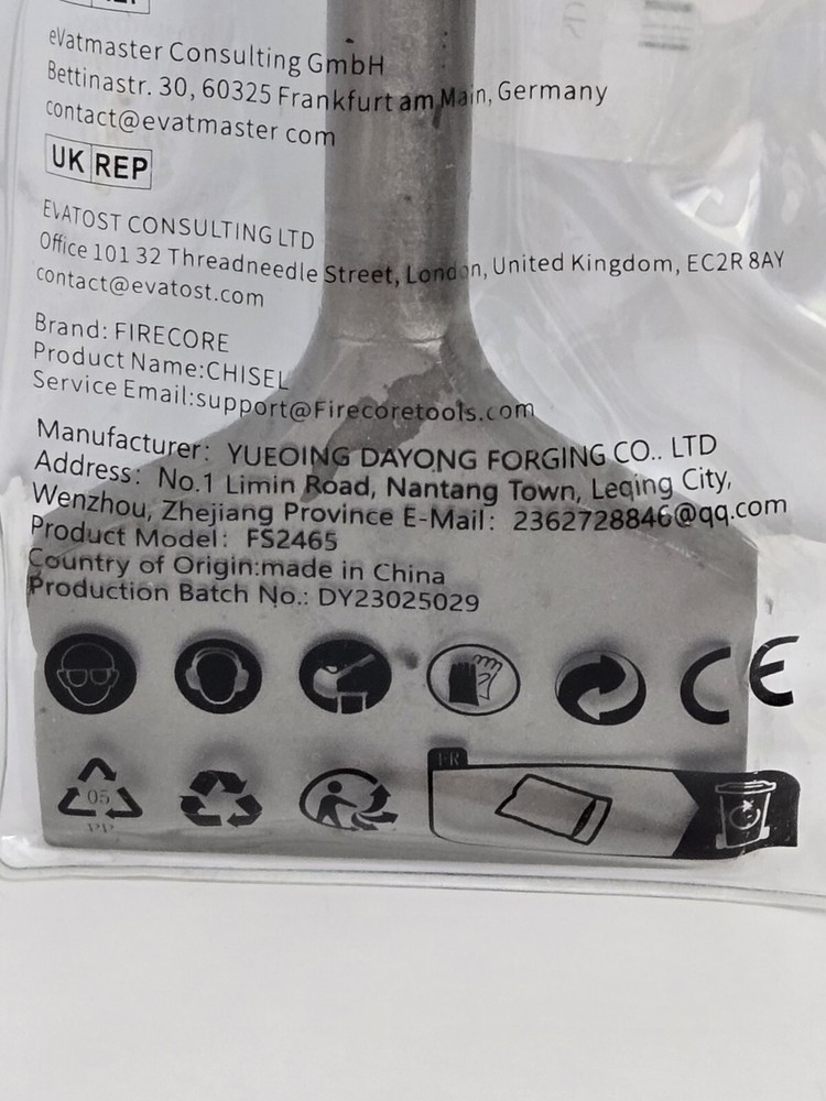 FIRECORE SDS-PLUS Chisel 3" x 7.5" Tile Removal Chisel Bits for SDS-Plus Rotary