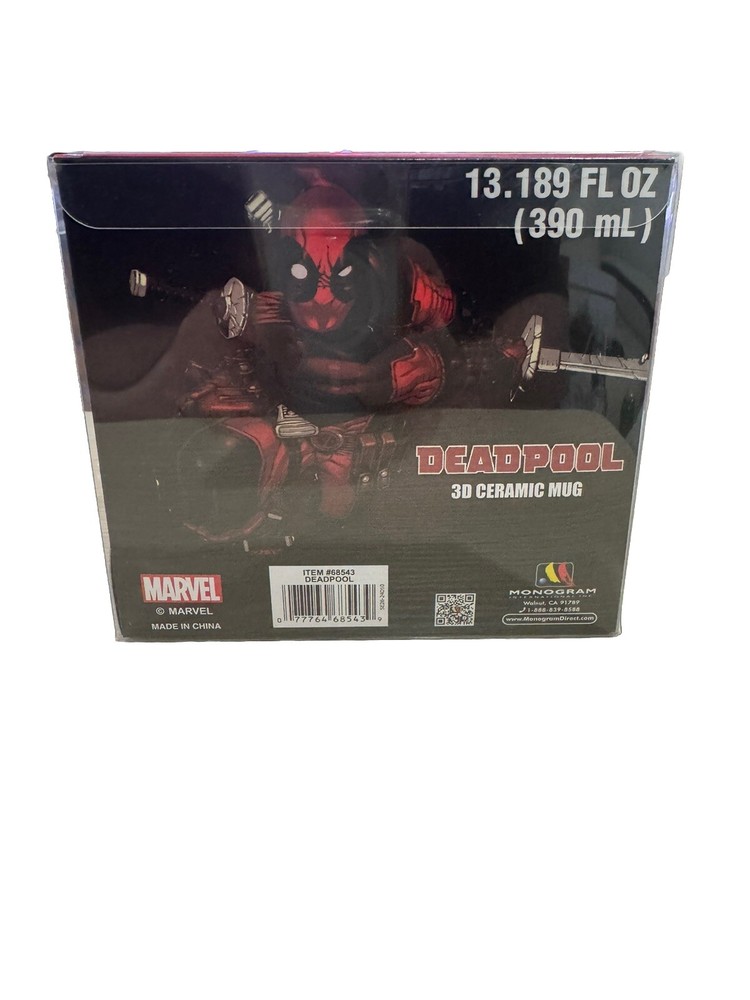 Marvel Deadpool Mug Adults Teens Red Black Side Handle Ceramic Drinkware New