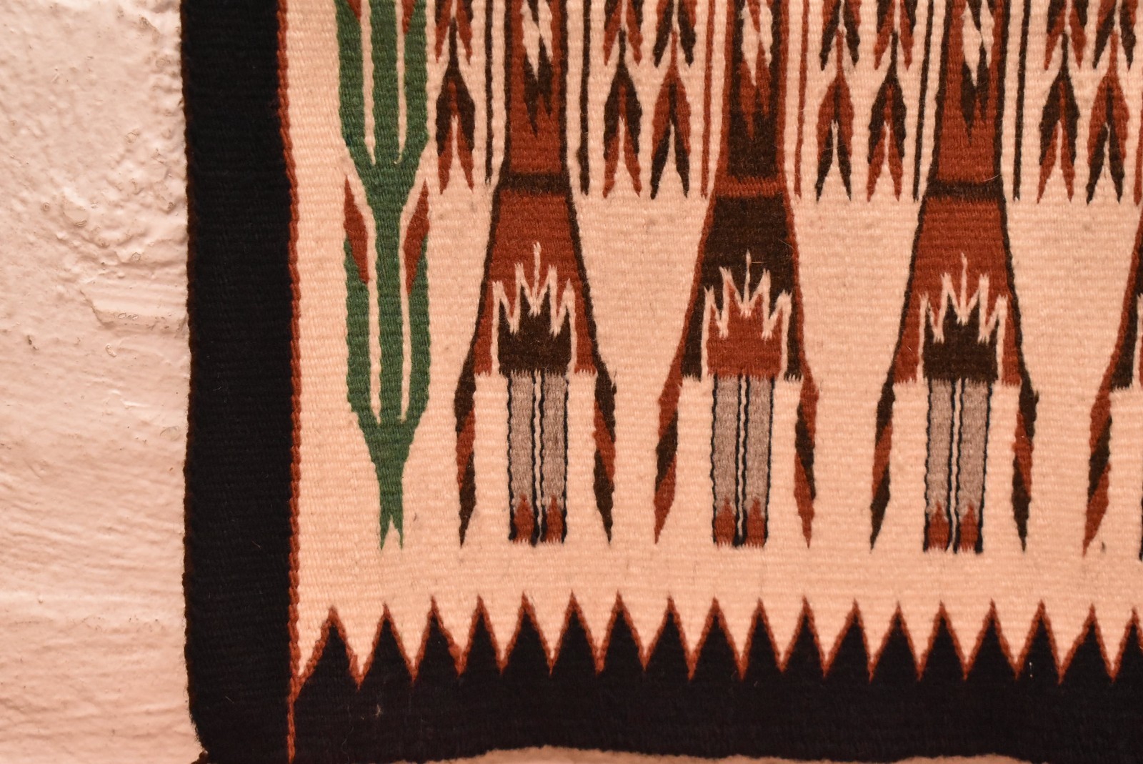 Antique Navajo Rug Native American Indian Yei Pictorial Weaving 27x22 Textile