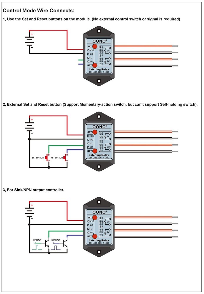 DPST 1NO 1NC 8Amp Latching Relay Module (DC 12V) DC 12V