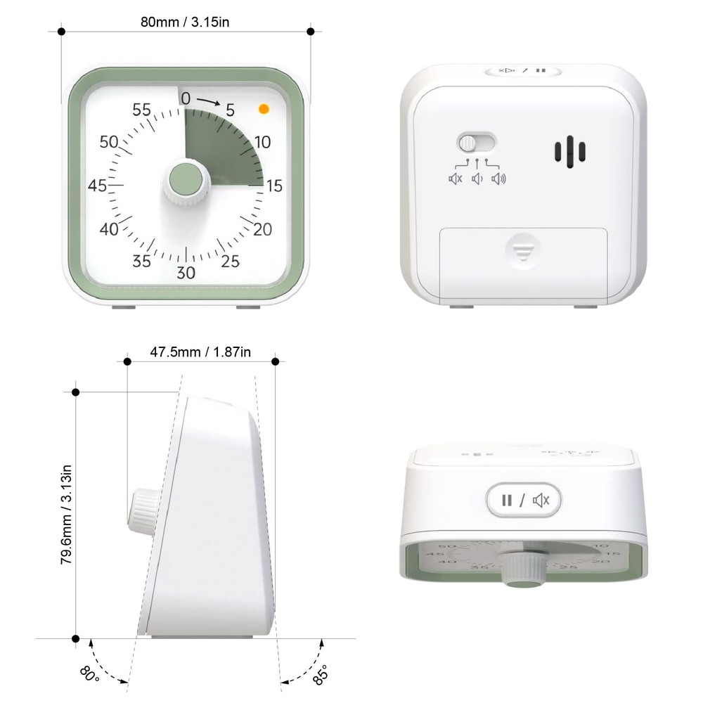 Visual Timer for Kids with Pause Function, 60 Minute Countdown Timer for Kids...