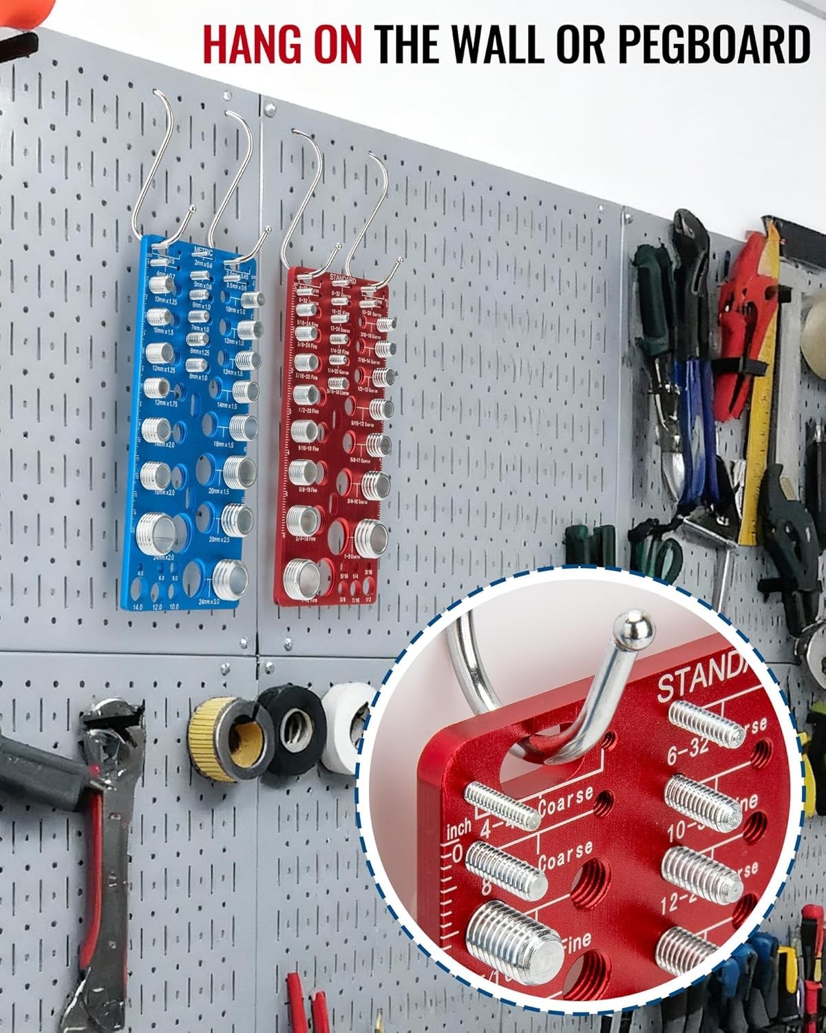 62 Pcs Nut and Bolt Thread Checker - 25 Standard + 25 Metric Thread Gauges