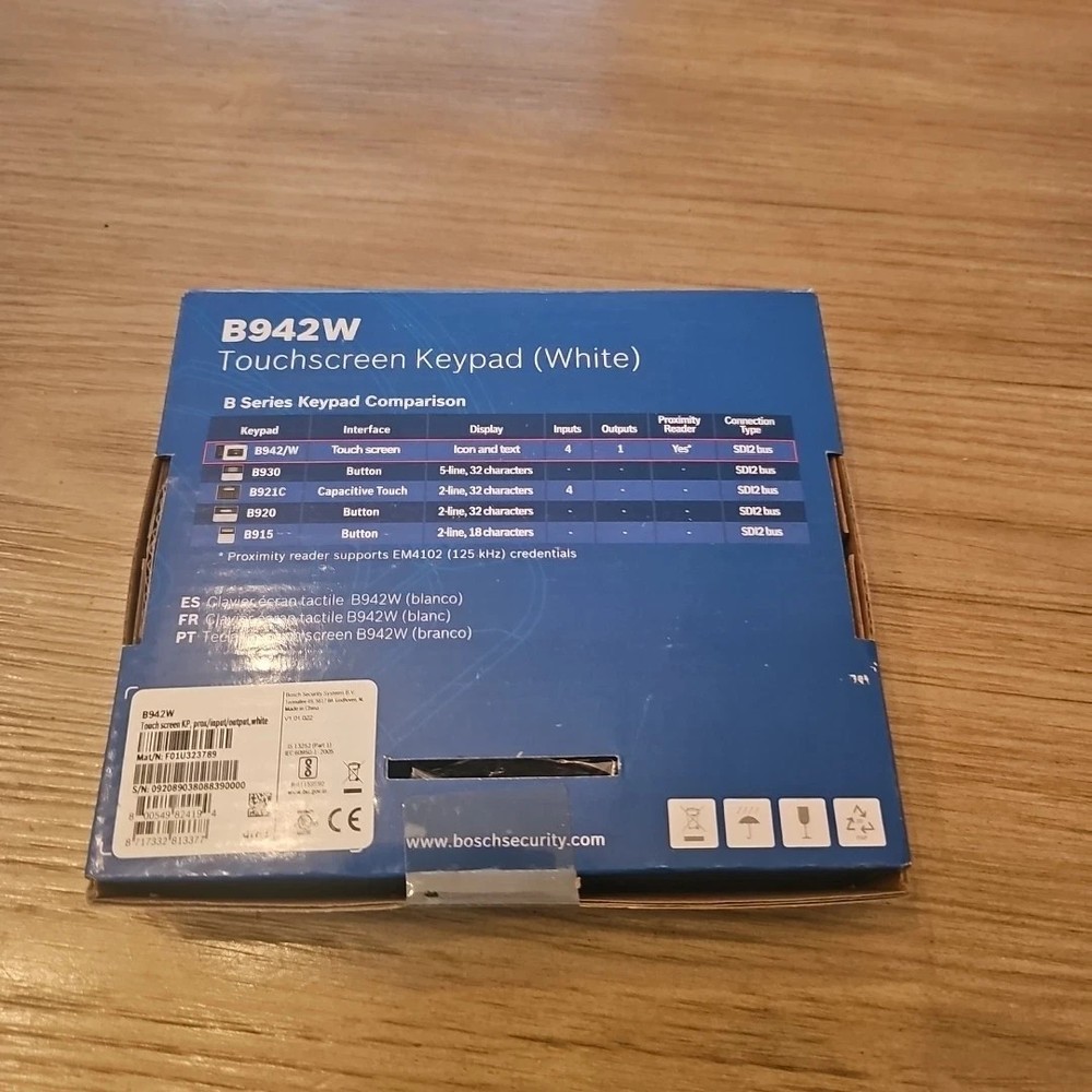 New! Bosch B942W Touch Screen Keypad (White)