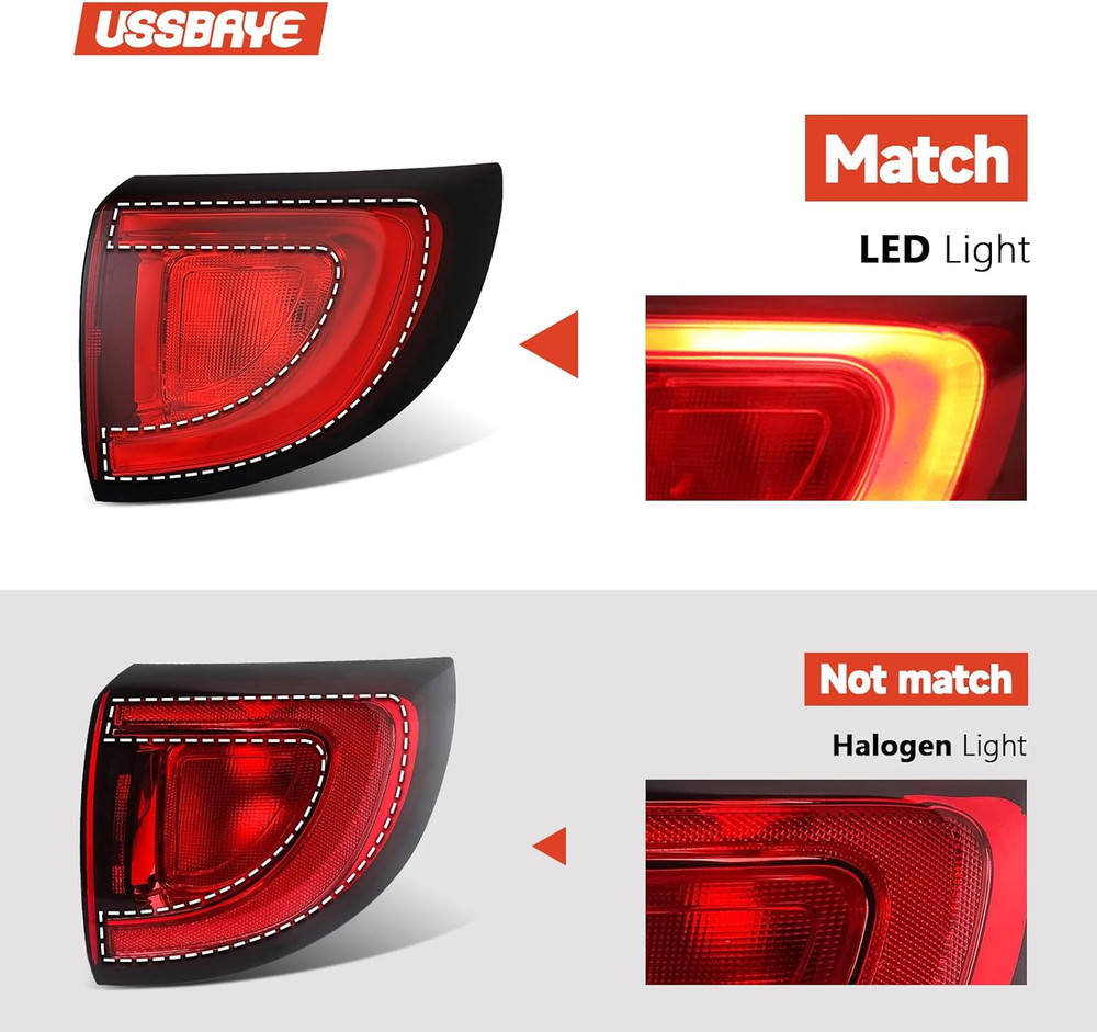 LED Tail Light Compatible with 2017 2018 2019 2020 Chrysler Pacifica Outer Taill