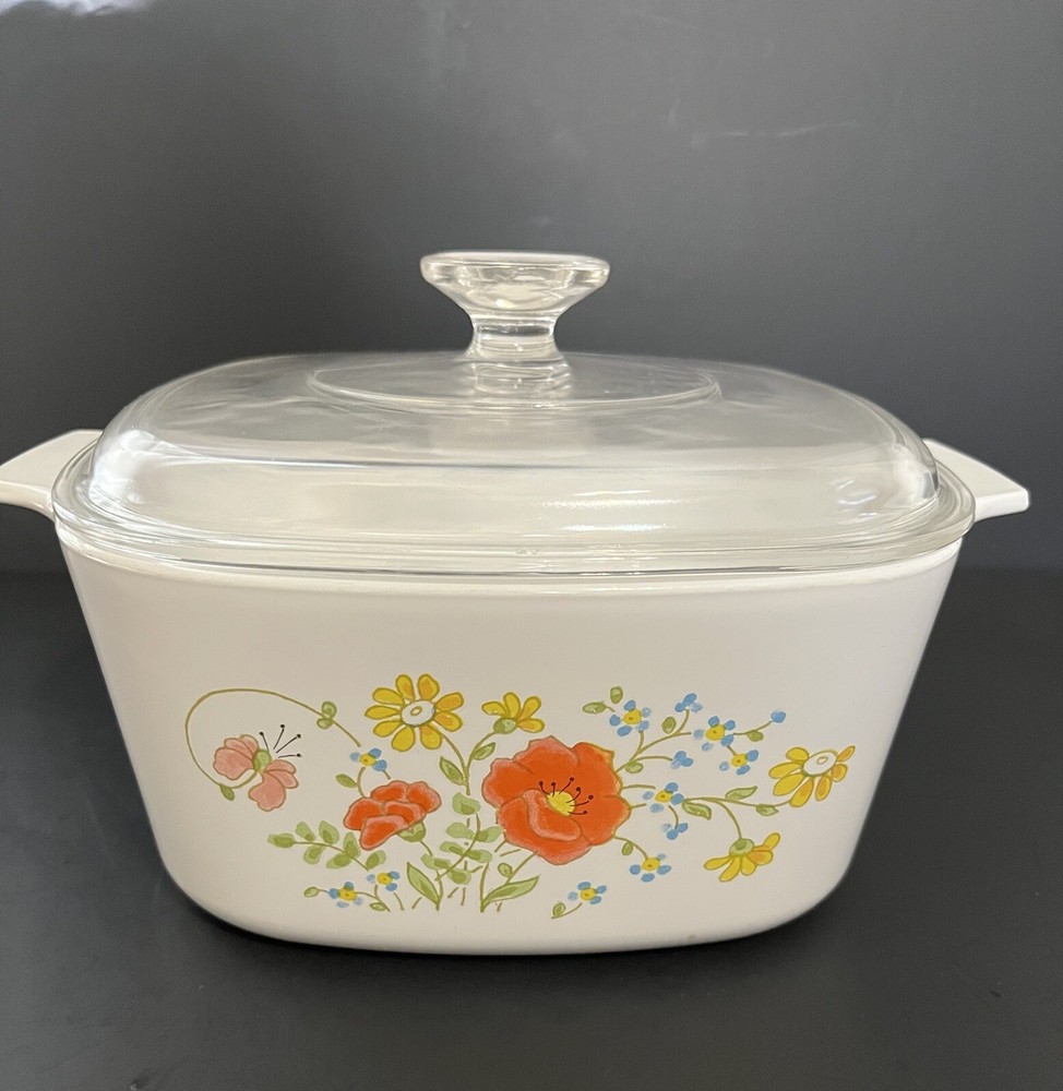 Corning Ware Wild Flowers 3 Quart w/ Pyrex Lid