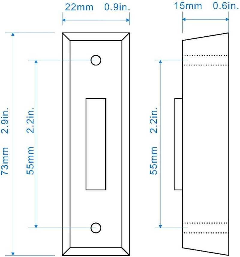 LED Lighted Doorbell Button Push Switch Wall Mounted for Chime Ring (BLACK)