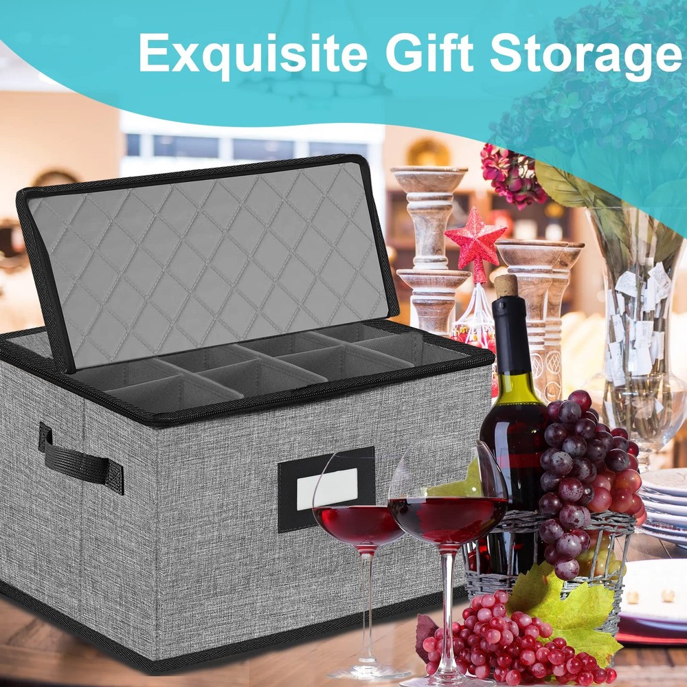 China Storage Containers Hard Shellquilted Wine Glass Storage Boxmoving Boxessto