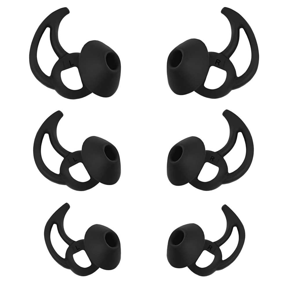WKYMY Earbud Replacement Tips Silicone Ear Bud Covers SML, Black