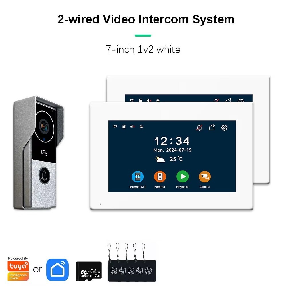 Home Video Speech System, 7inch Motion Recognition Visual counterphone System.