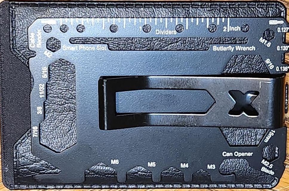 46 Function Credit Card Sized Survival Multitool with Removable Money Clip