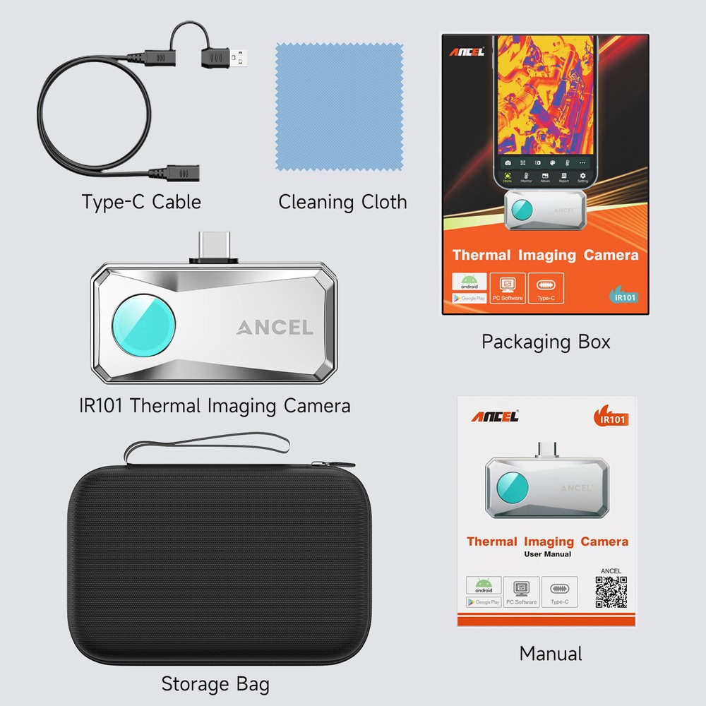 ANCEL IR101 Thermal Imaging Camera for Android USB-Type-C Professional Grade