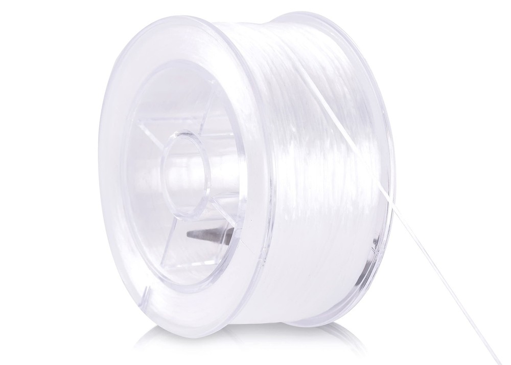 KONMAY 0.8mm White Spandex Elastic String with Flat 90 Yards,