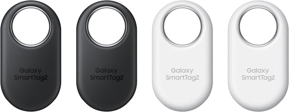 SAMSUNG Galaxy SmartTag2, Bluetooth Tracker, Smart Tag, 4 Pack, 2 Black, 2 White
