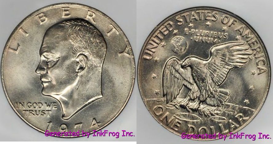 1974 P & D Eisenhower Dollars Choice Bu