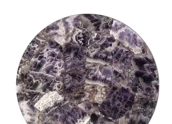 18"x18" Round Amythest Agate Table Top, Agate Side Table, Agate Round Table Gift