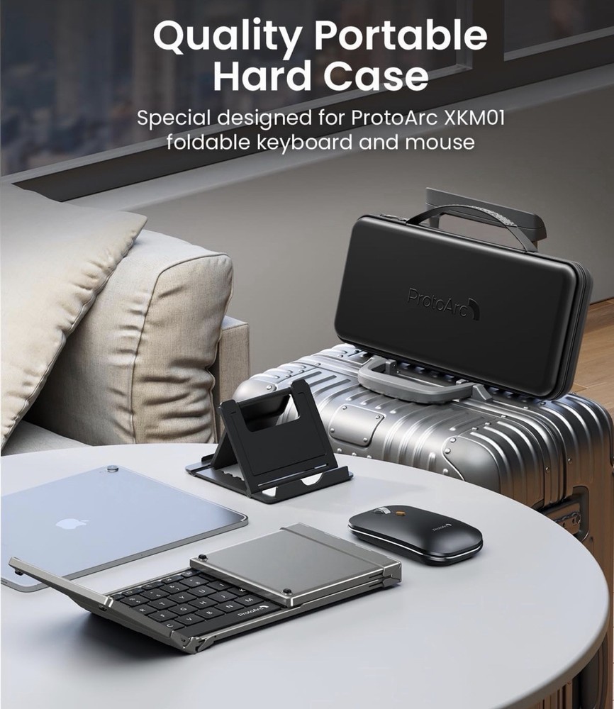 ProtoArc Foldable Keyboard and Mouse, XKM01 True Full-Size Folding Wireless