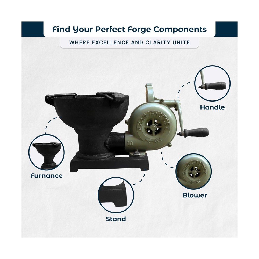 Simond Store Blacksmith's Forge with Hand Blower for Knife Making Blacksmithi...