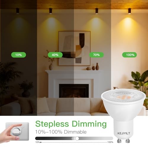 10-Pack GU10 Dimmable LED Bulbs 7W (Equivalent 60W), 5000K Day Light, 650 5000K