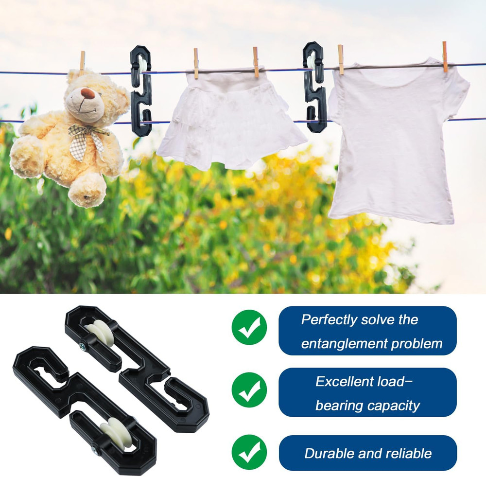 Plastic Aluminum Clothesline Separator Spreader Pulley Clothesline Pull