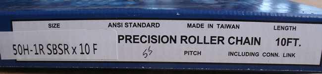 #50H-1R Precision ANSI Single Strand Solid Bushing Roller Chain 10Ft Roll