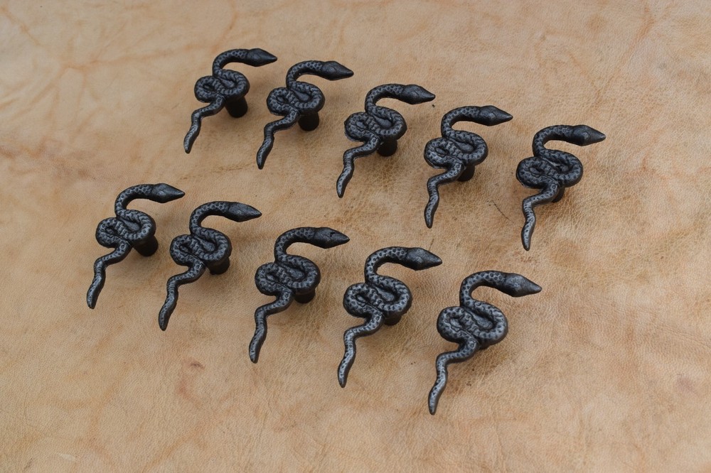 Vintage Cast Iron Knob Snake shape Drawer Cabinet handle cupboard knobs 10 pcs