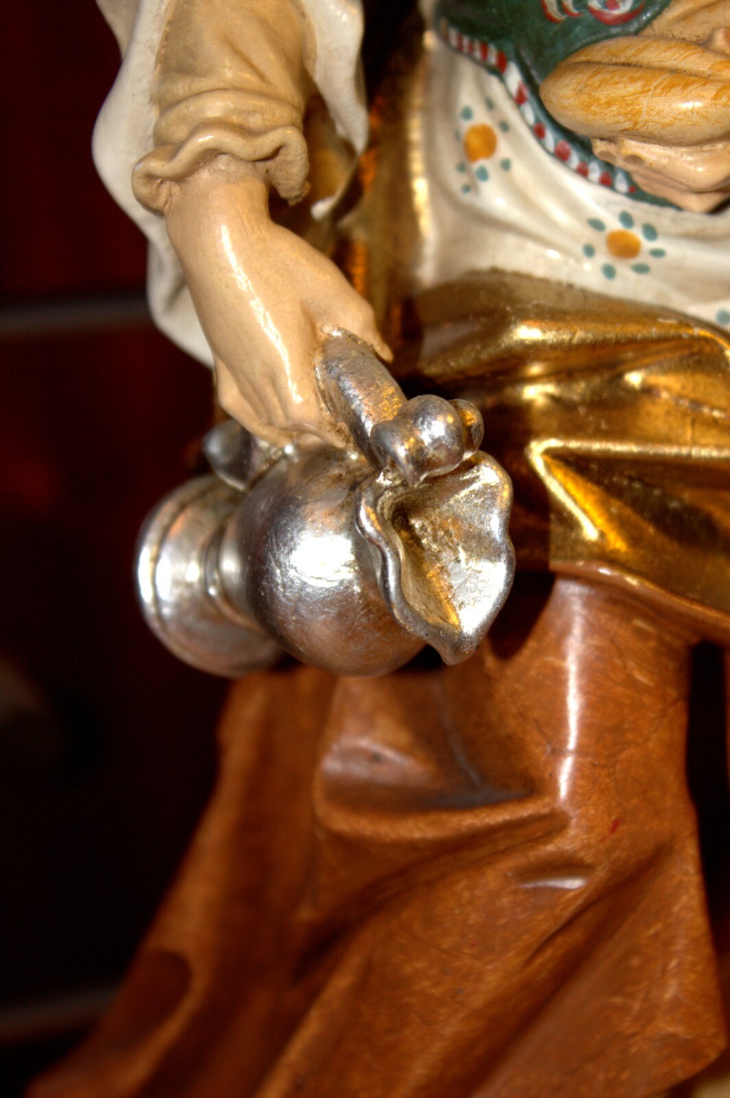 12" HAND CARVED WOODEN CATHOLIC PATRON SAINT ELIZABETH STATUE FIGURE SCULPTURE