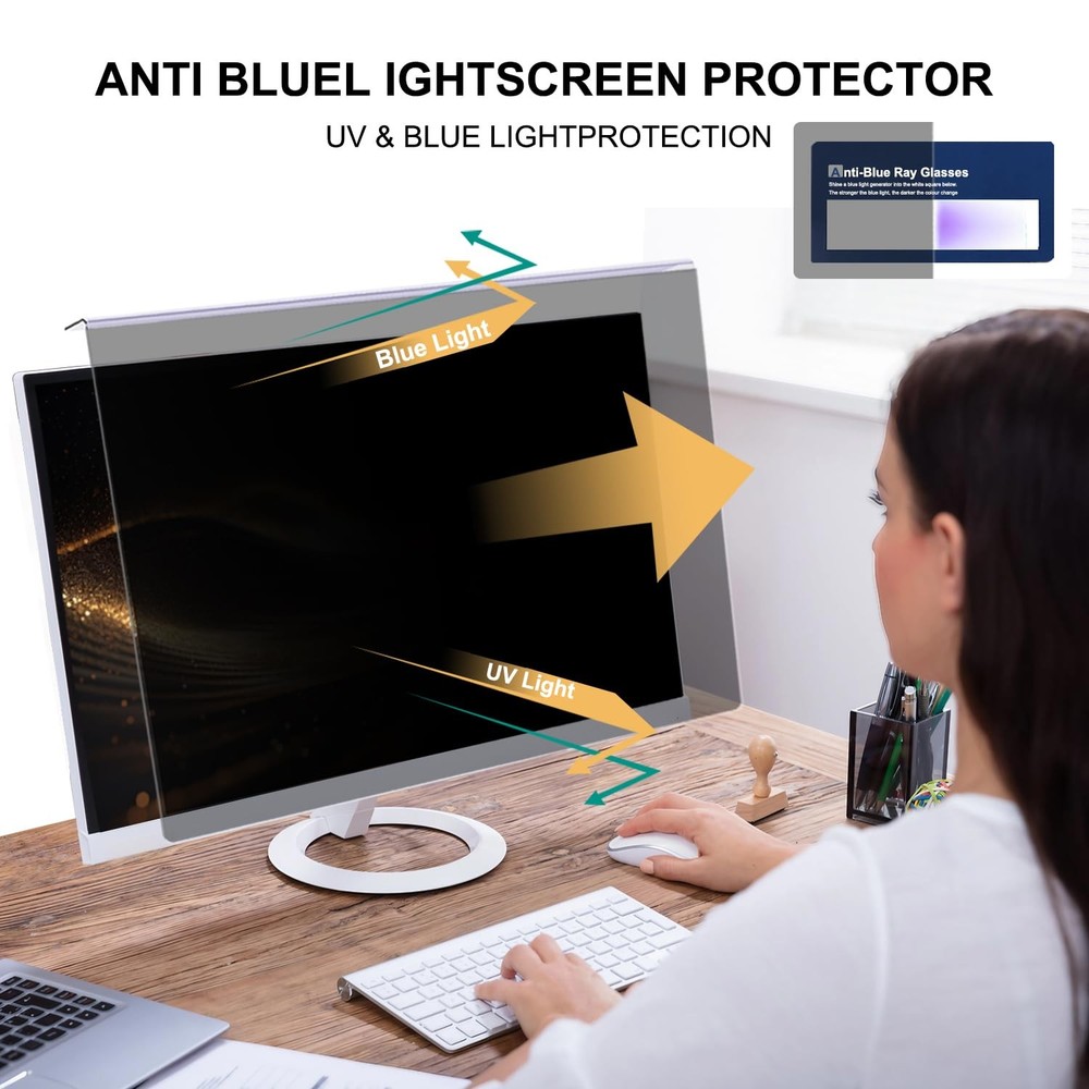 Hanging Computer Privacy Screen Protector Shield for 26/27 Inch Widescreen De...