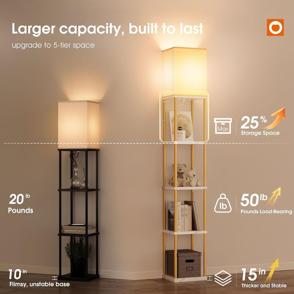 Floor Lamp With Shelves