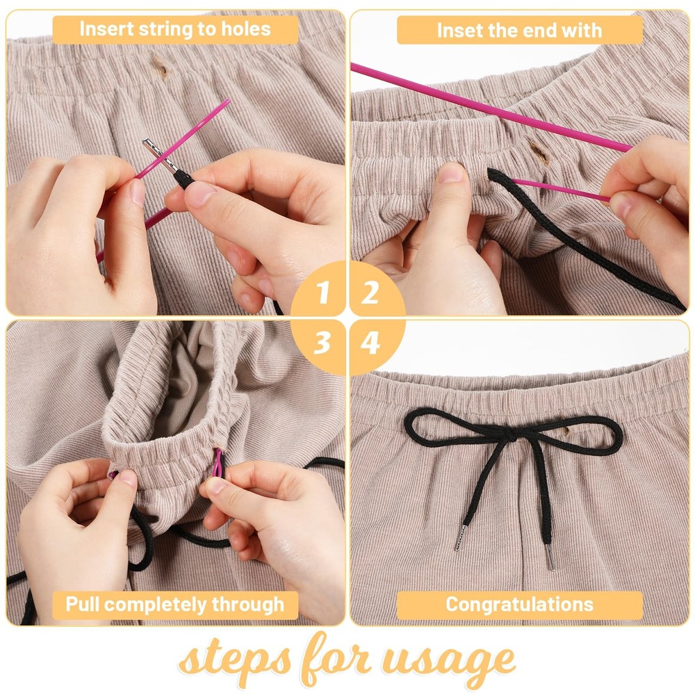 BOHUIZ 4 Pcs Drawstring Cords Universal Replacement Drawstring for Sweatpants...