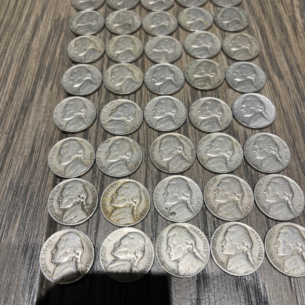 1942 P Jefferson Nickel Roll