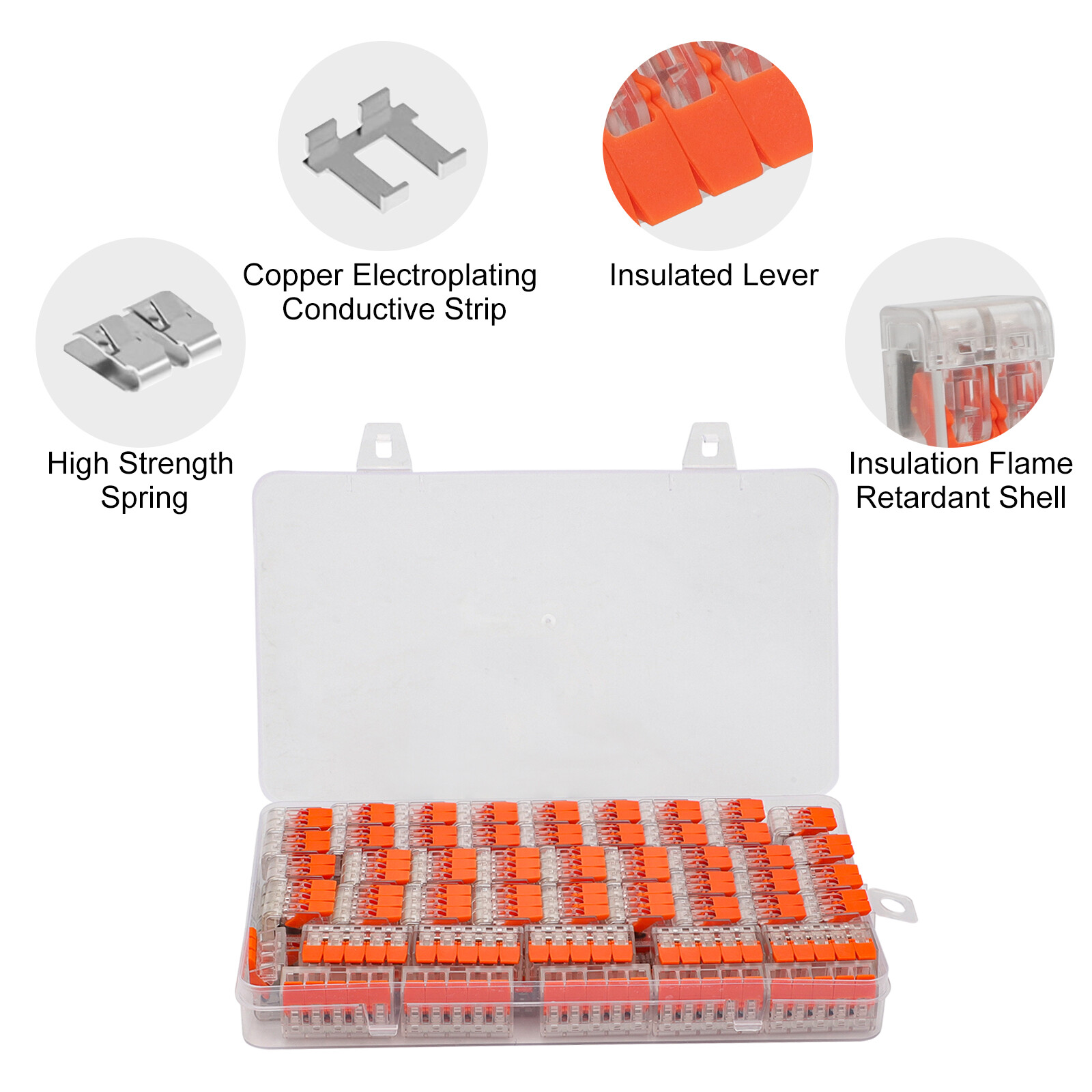 90Pcs For Wago 221 Lever Nuts Compact Splicing Wire Connectors - 2/3/5 Terminal