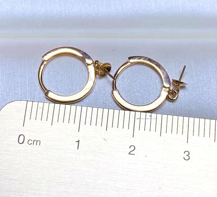 18K Yellow Gold Hook Earring Setting & Pin Finding DIY Dangle Earring (1 Pair)