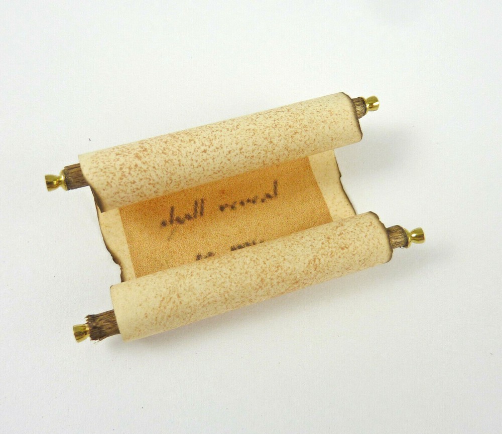 Dollhouse Miniature Artisan Made Wizards Ancient Scroll with Words