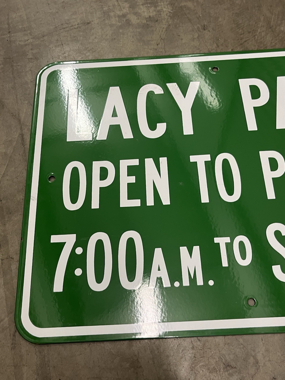 LACY PARK Porcelain sign SAN MARINO, CA BEAUTIFUL Sign!!!