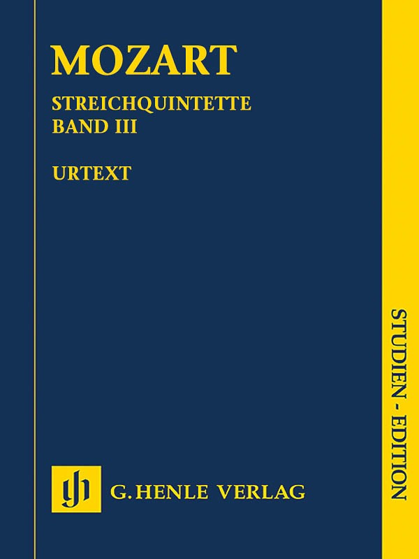 Study Score Mozart String Quintets Vol 3 Violin Viola Cello Henle Urtext Book