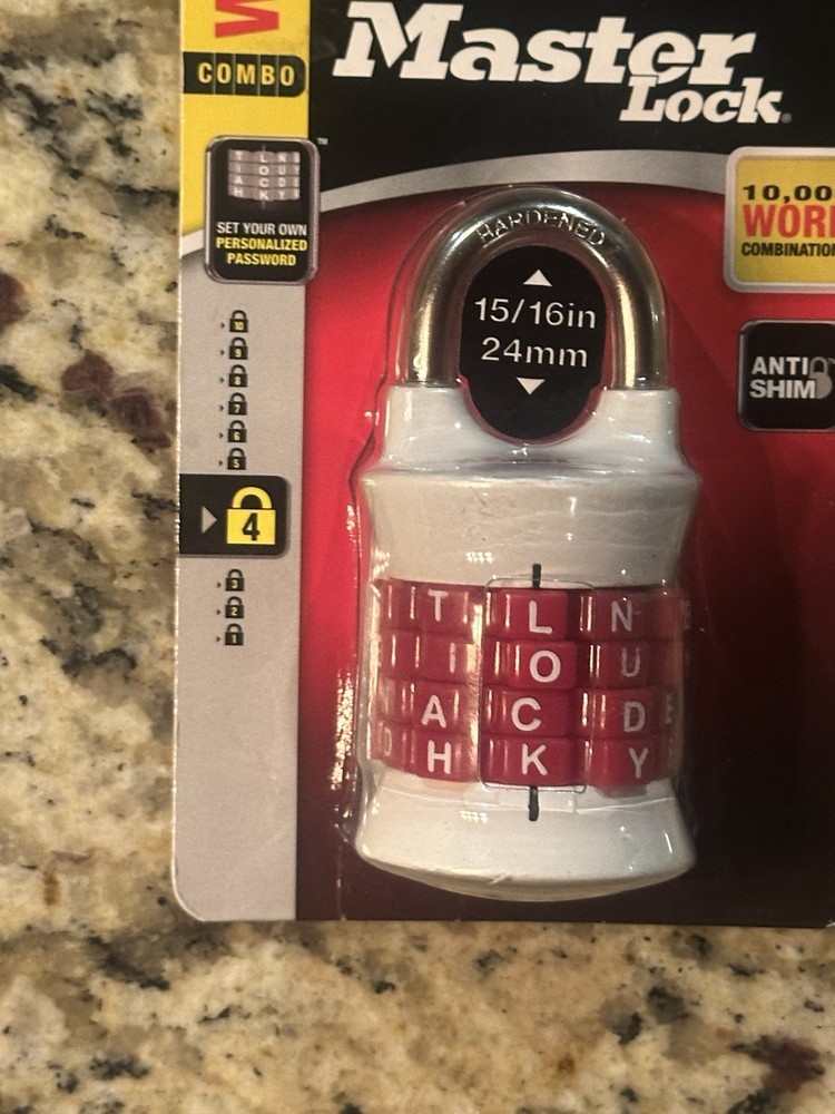Master Lock Word Combination Padlock NEW