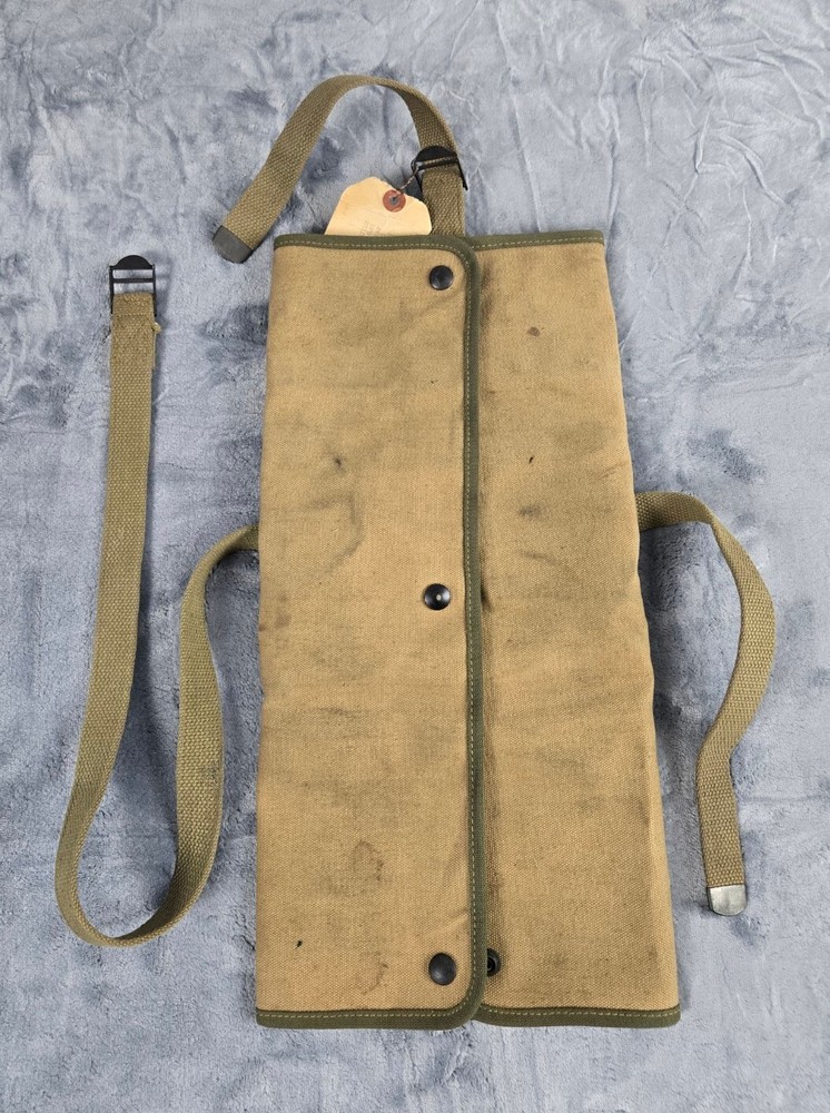 ORIGINAL 1945 WWII US ARMY TOOL ROLL T9 CARRY CASE Canvas Khaki C7107169