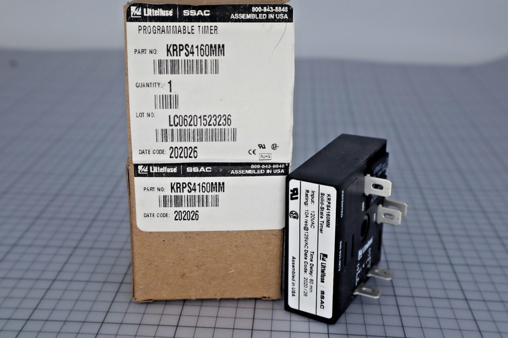 *New in Box* SSAC LittleFuse KRPS4160MM Program Timer-DelayOnMake 120VAC Relay