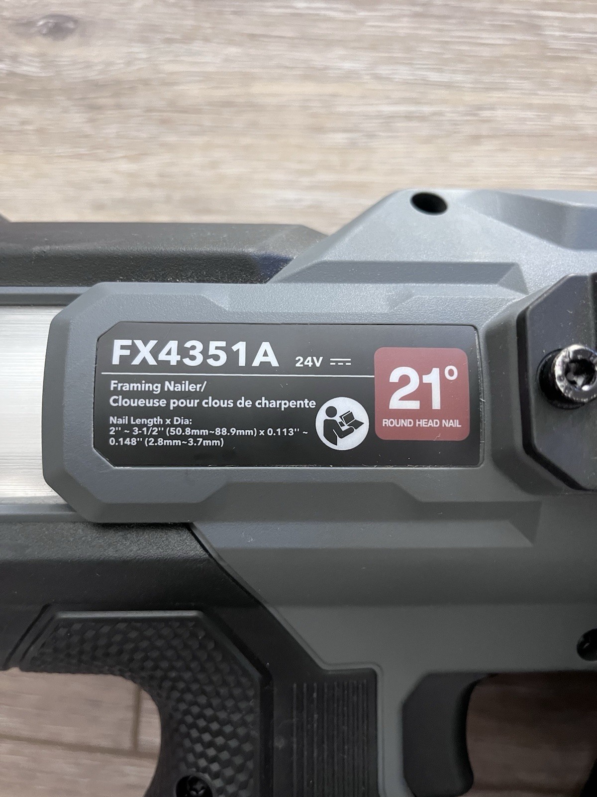 Flex 21 Degree Framing Nailer FX4351A 24V Cordless 21' Framing Nailer Tool Only